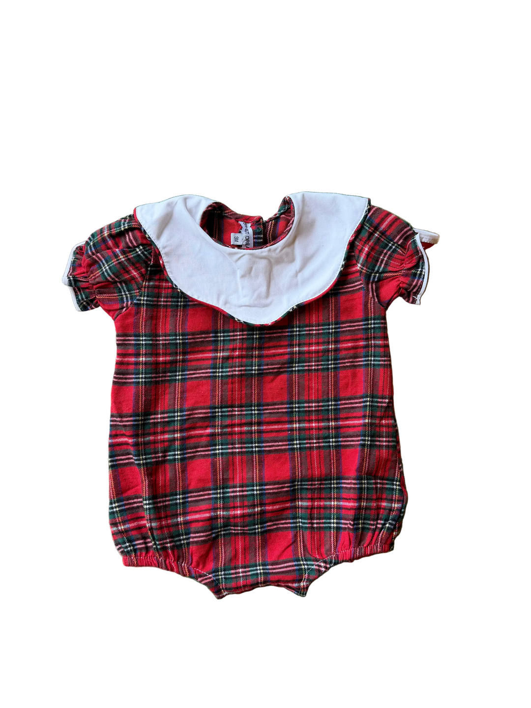 Scallop Collar Tartan Plaid Bubble