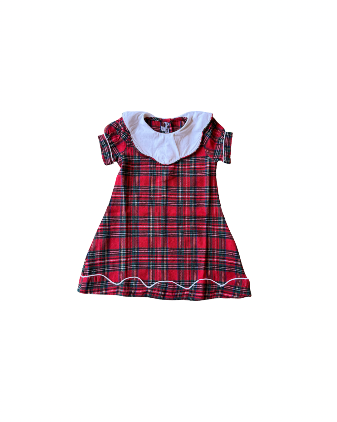 Scallop Collar Tartan Plaid Dress