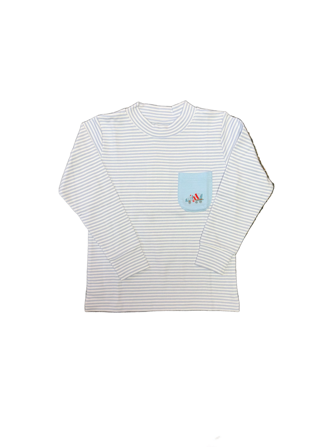 Casual comfort meets playful style with this long sleeve crewneck shirt, featuring a charming mini truck design on the pocket. Crafted from soft fabric for all-day wear, it&