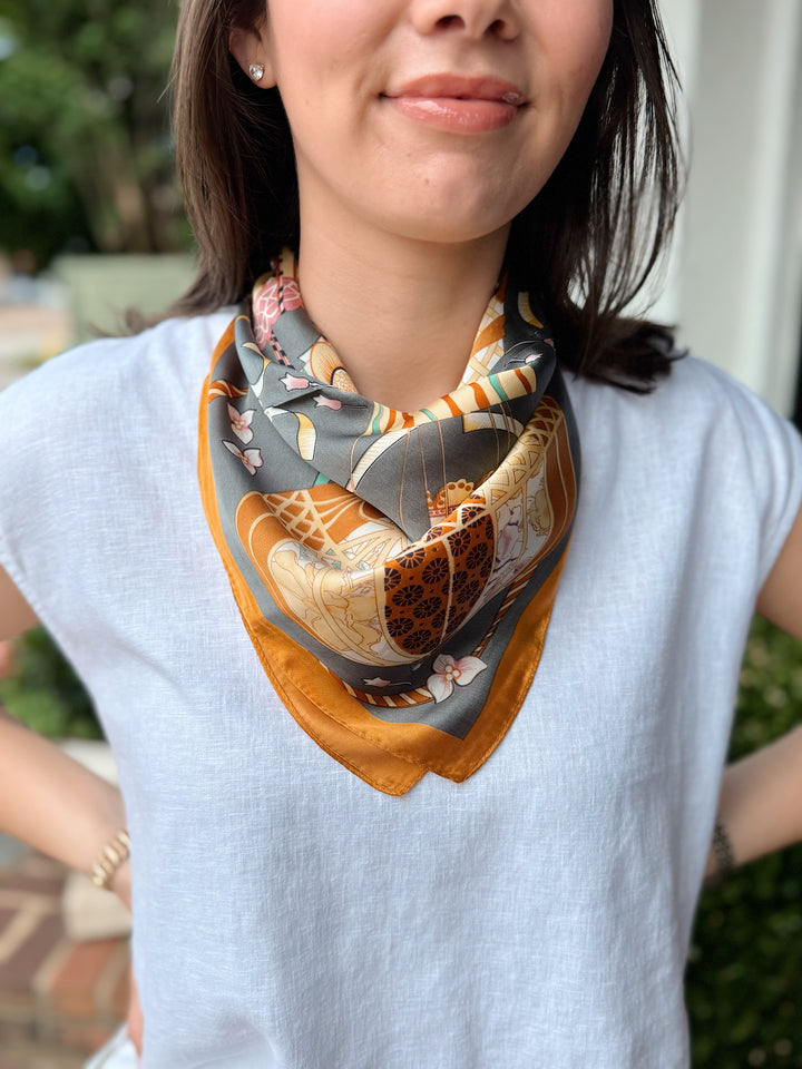 Hot Air Balloon Printed Silky Scarf