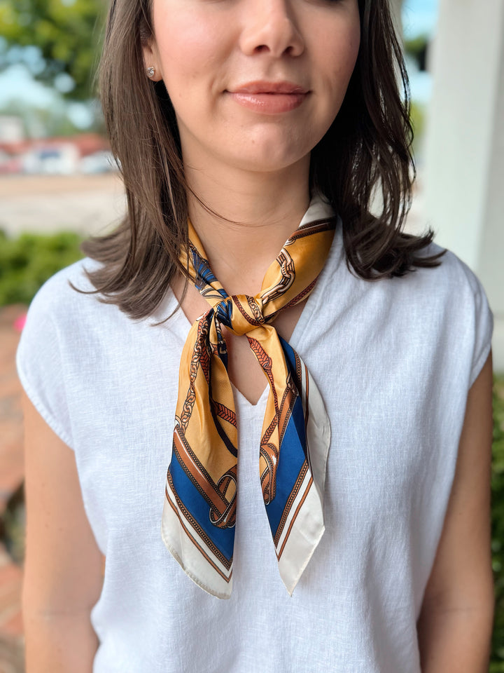 Tassel & Block Border Scarf
