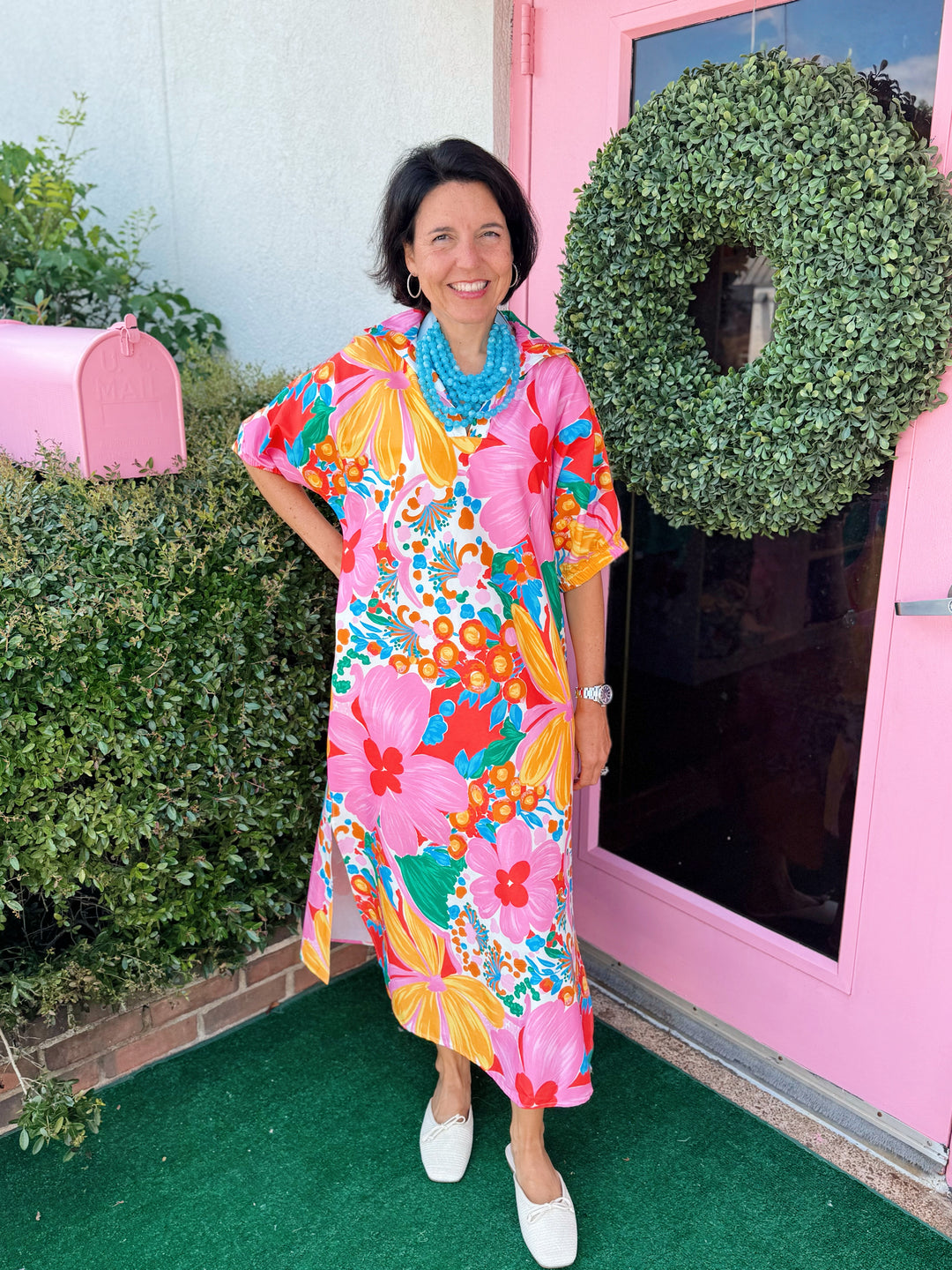 Blakely Midi Dress in Gardenscape