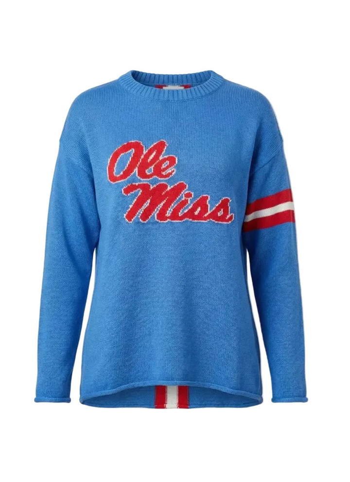 Ole Miss Long Sleeve Sweater in Powder Blue