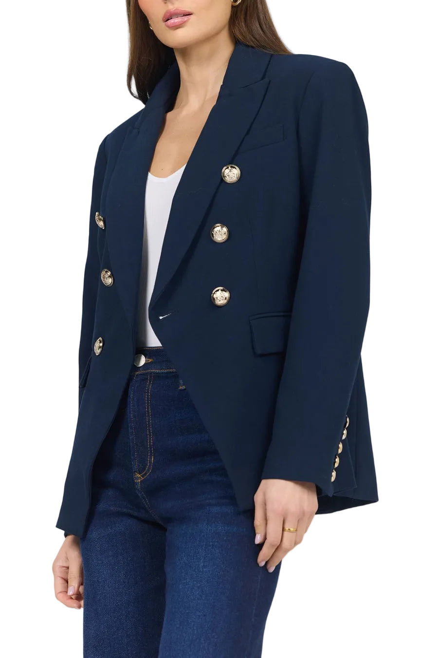 Rowena Blazer in Black Iris by Dear John