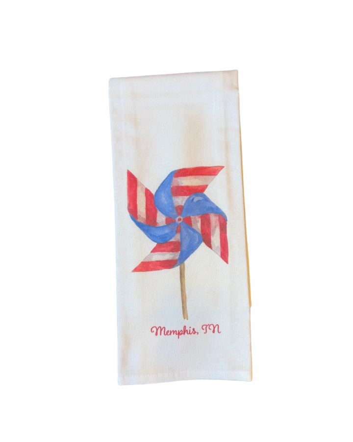 Towel with a colorful design and &