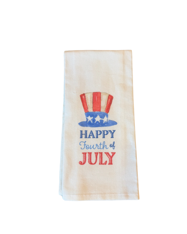 Tea towel with &