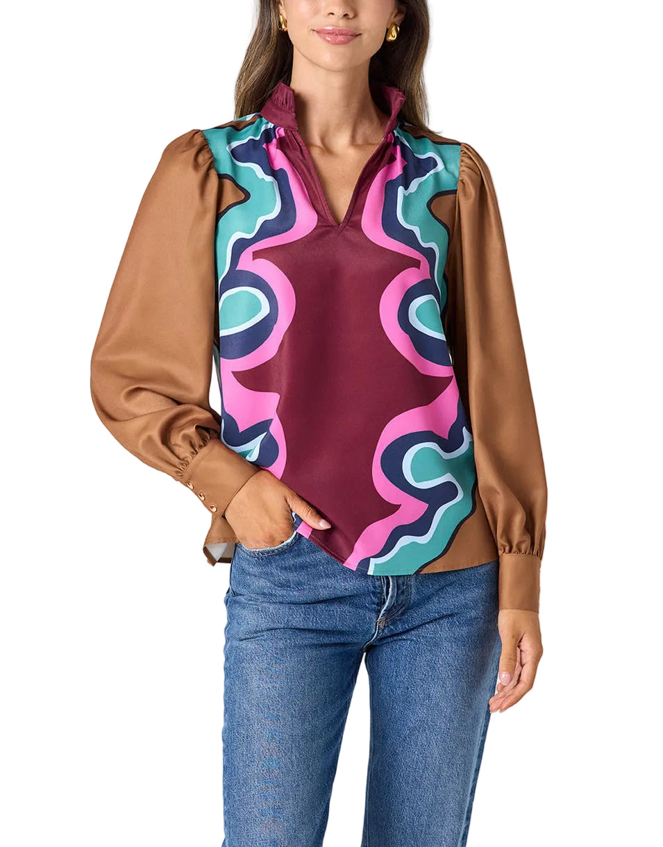 Lyla Blouse in Serpentine by Crosby