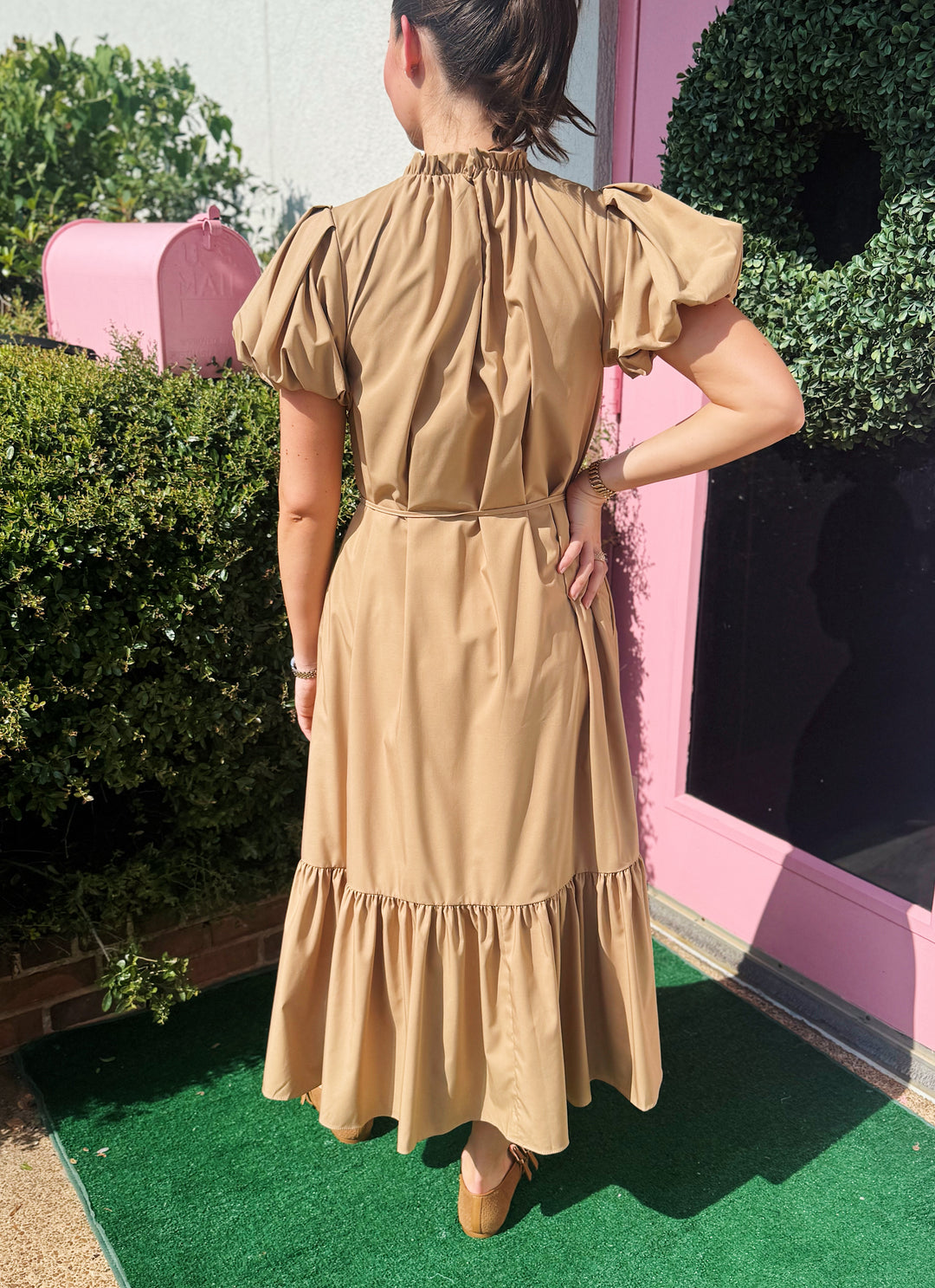 Skinny Belted Midi Dress