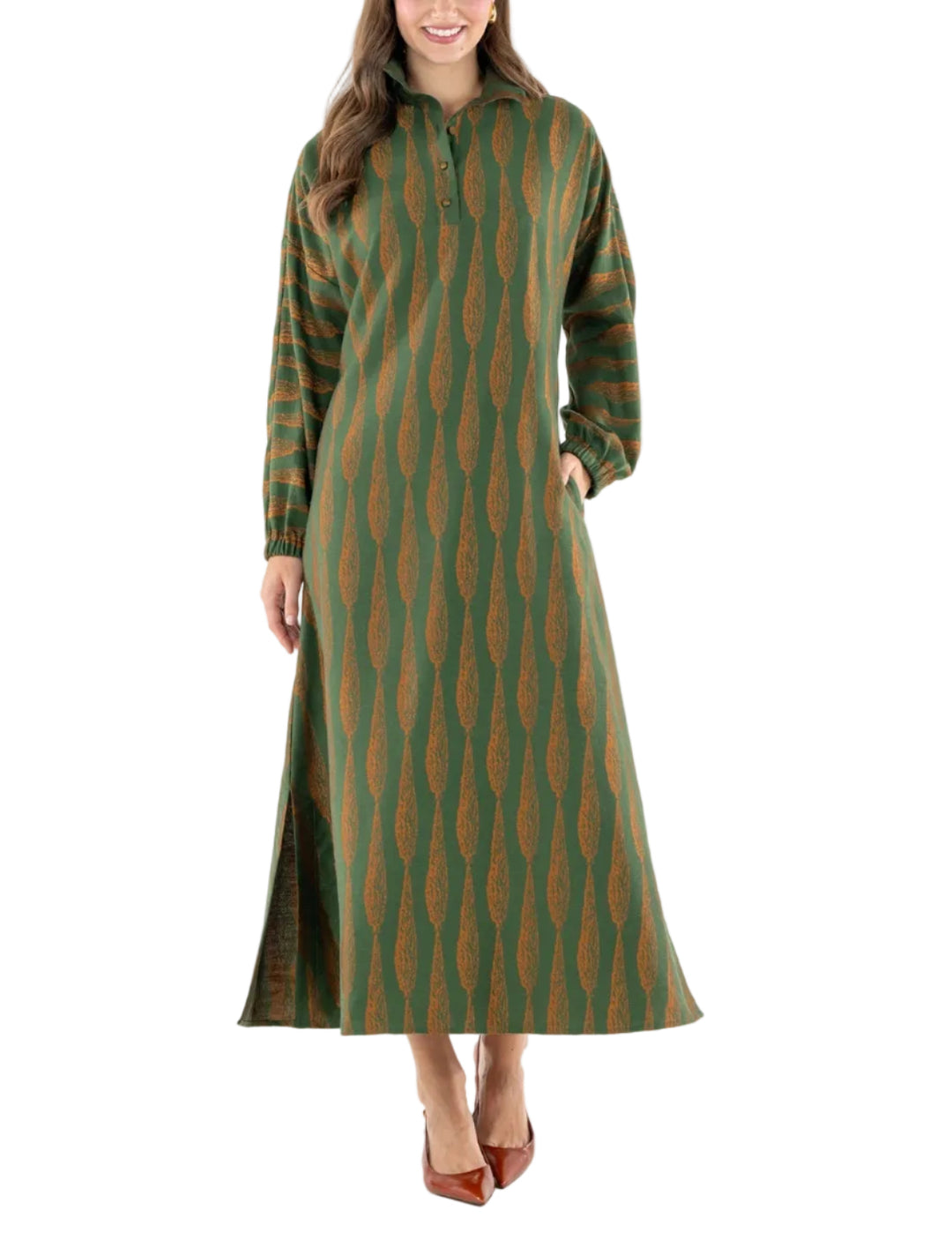Long Sleeve Poppy Maxi Dress in Tuscan Villa by Emily McCarthy