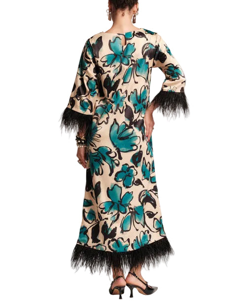 Belle Maxi Dress in Teal/Camel by Frances Valentine