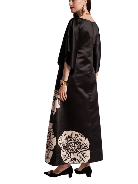 Spinnaker Maxi Dress in Black/Camel