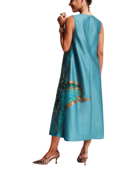 Alice Fringed Tulip Midi Dress by Frances Valentine