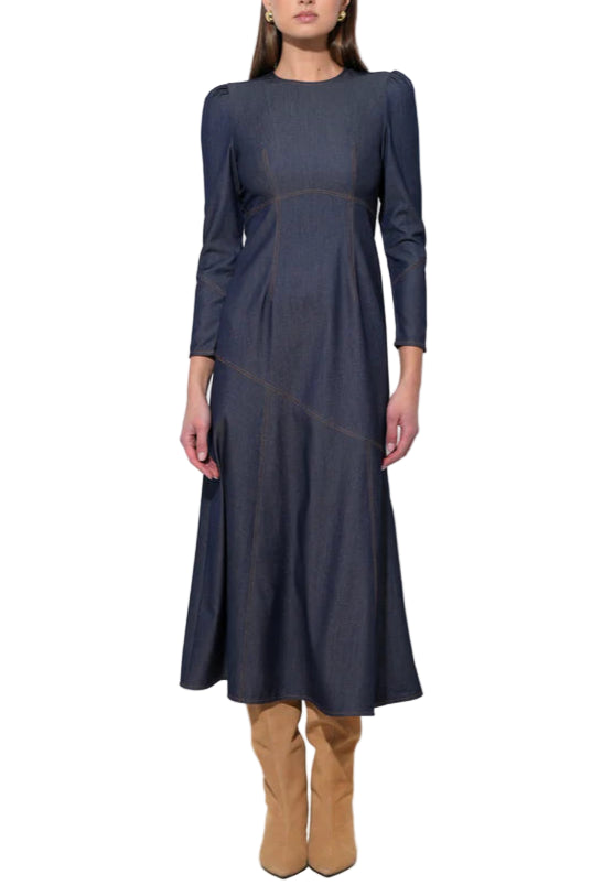 Jayne Denim Midi Dress