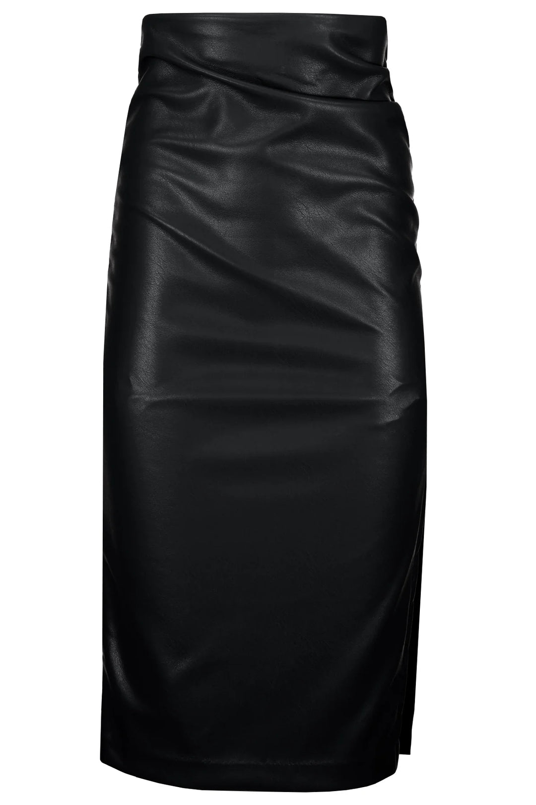 50% Polyurethane 50% Polyester

-Invisible zipper closure

-Side slit

-True to size

-Dry clean only