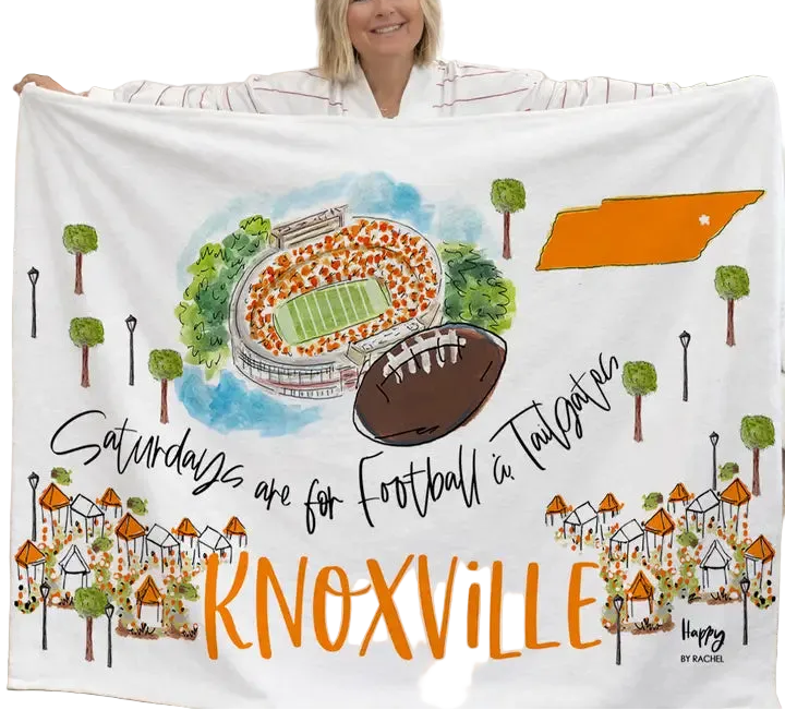Knoxville Saturdays Game Day Fleece Blanket - Measures 50"x80". Perfect to wrap up in!