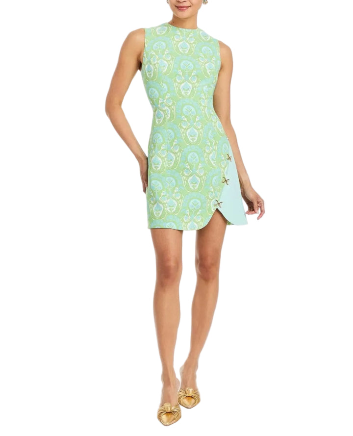 Loverde Mini Dress in Trellis Verte by Mestiza