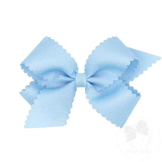 Medium Grosgrain Hair Bow with Scalloped Edge
