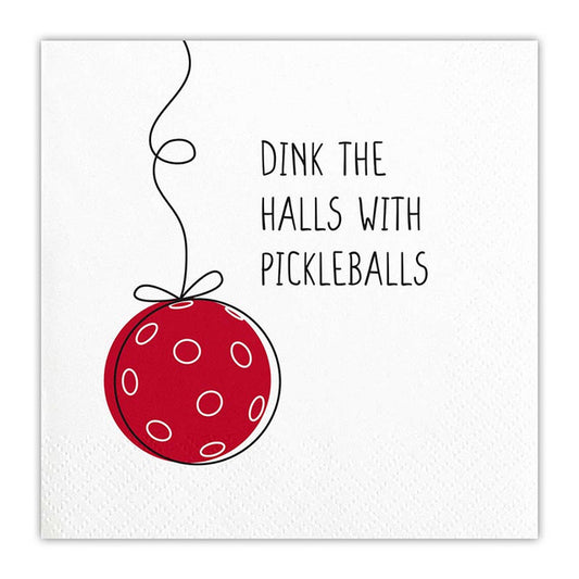 Pickleball Holiday Cocktail Napkins