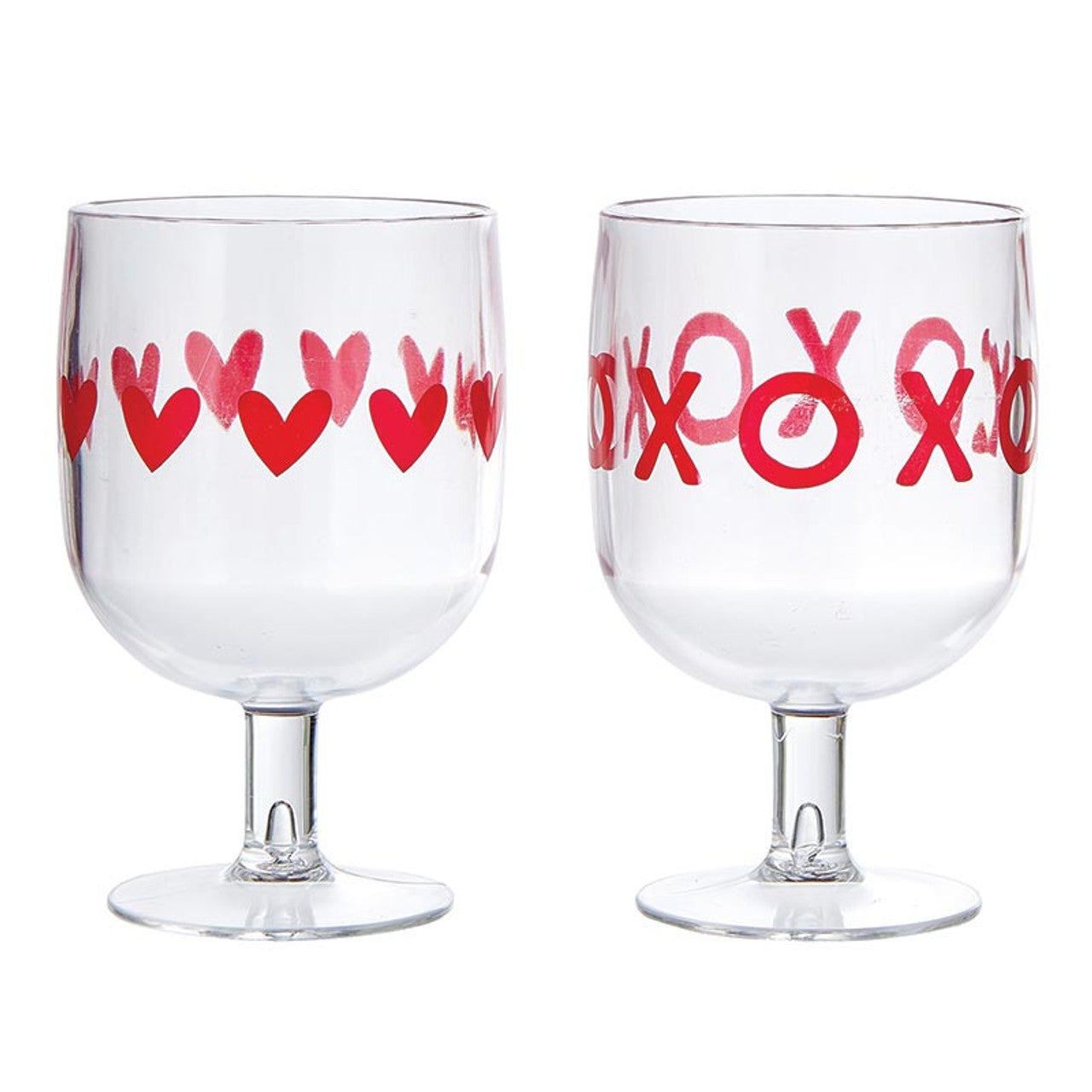 Valentines Acrylic Stackable Wine Glasses