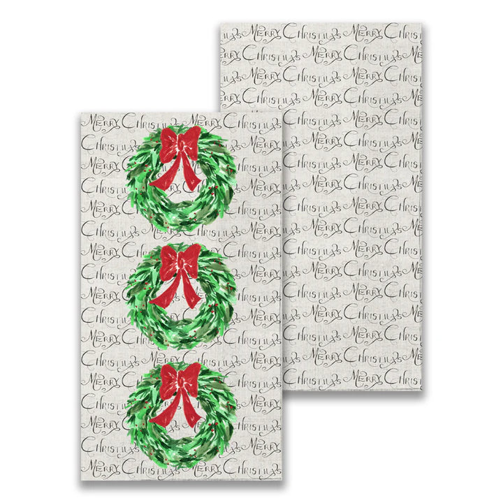 Christmas Wreath with Red Bow Napkins