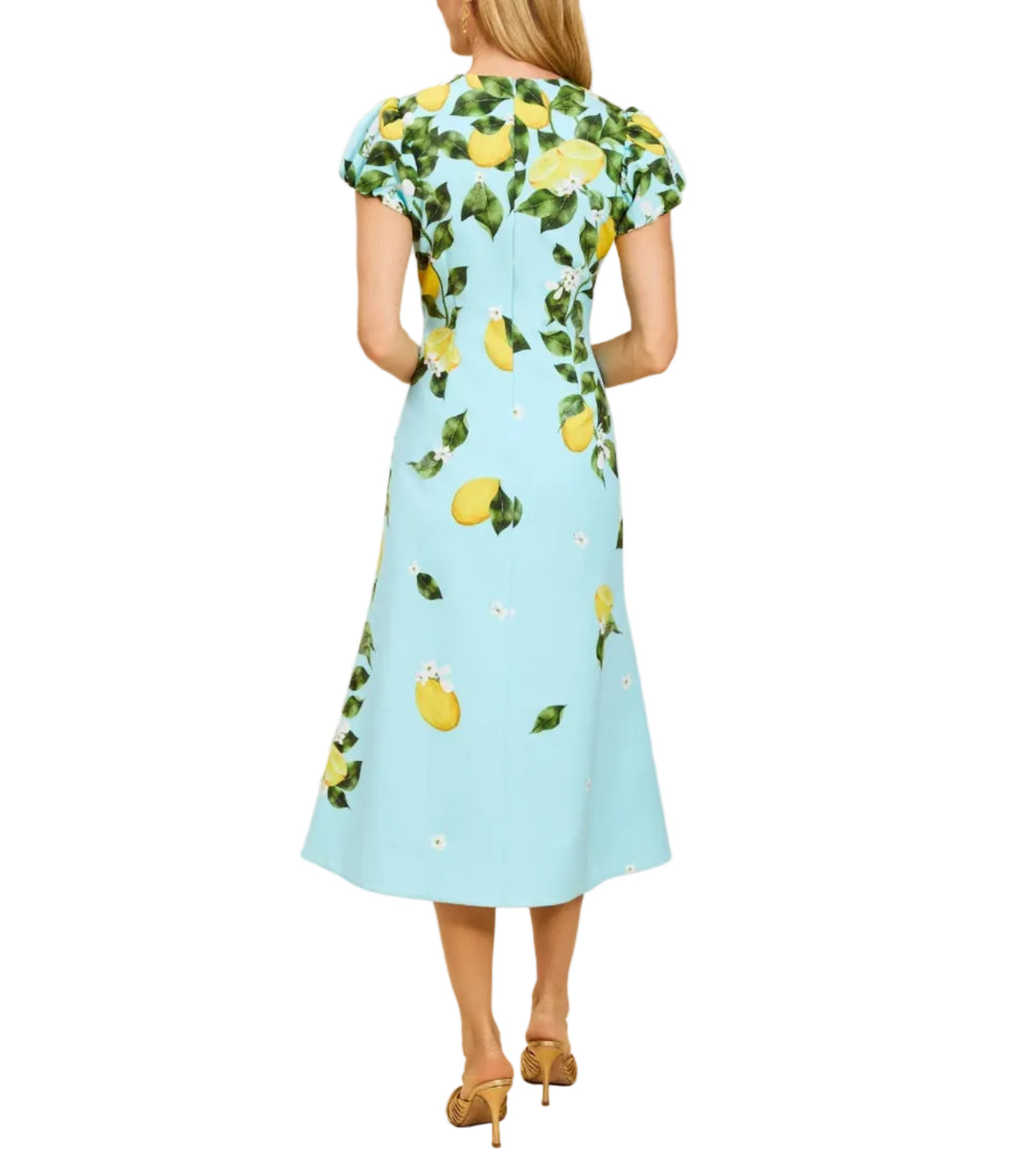 Perla Midi Dress in Sorrento Citrus by Mestiza