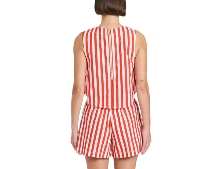 Sleeveless
High neck
Zips up back
100% cotton poplin