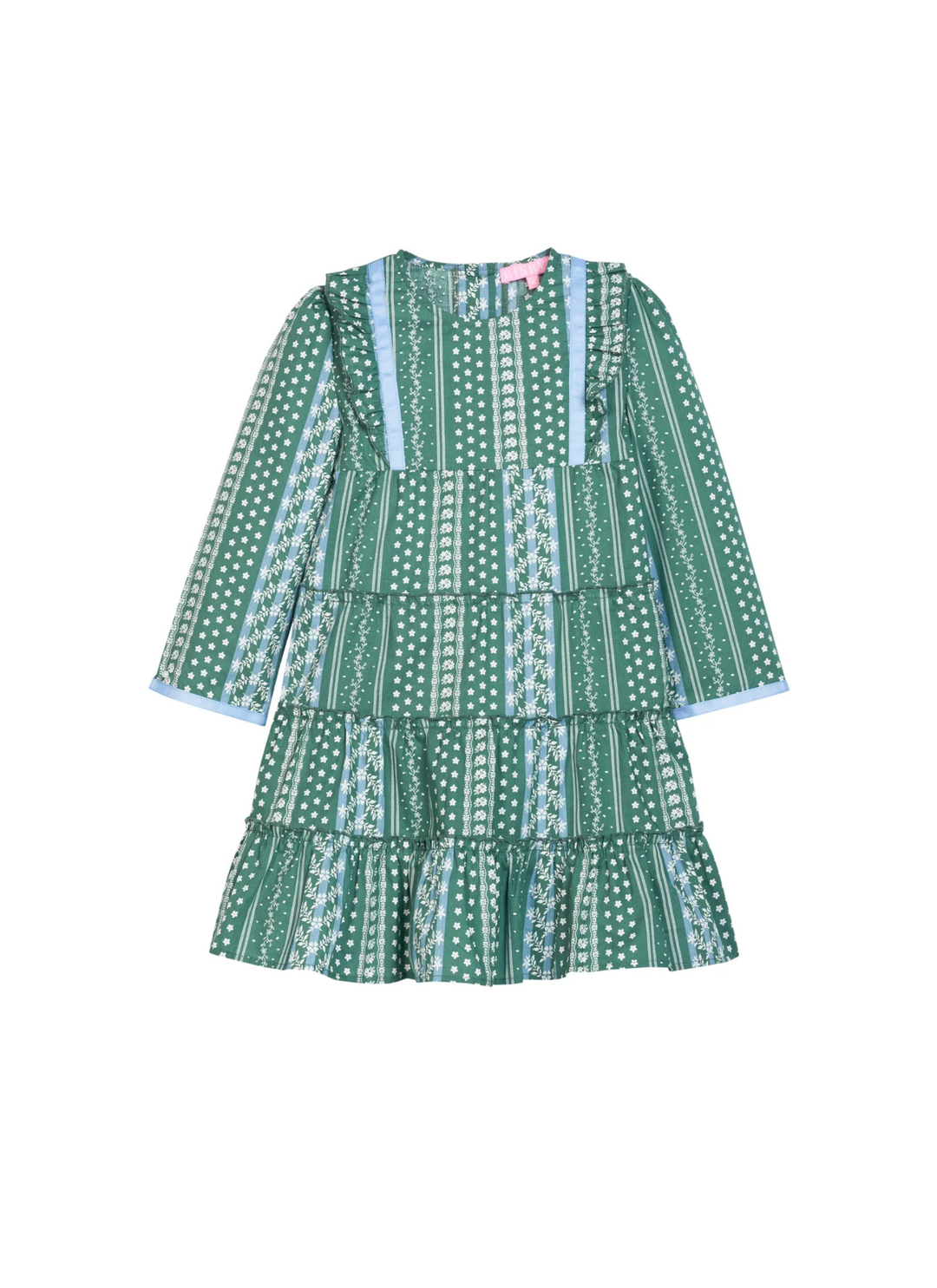 Tiered Porto Dress in Fairfield Forest Stripe
