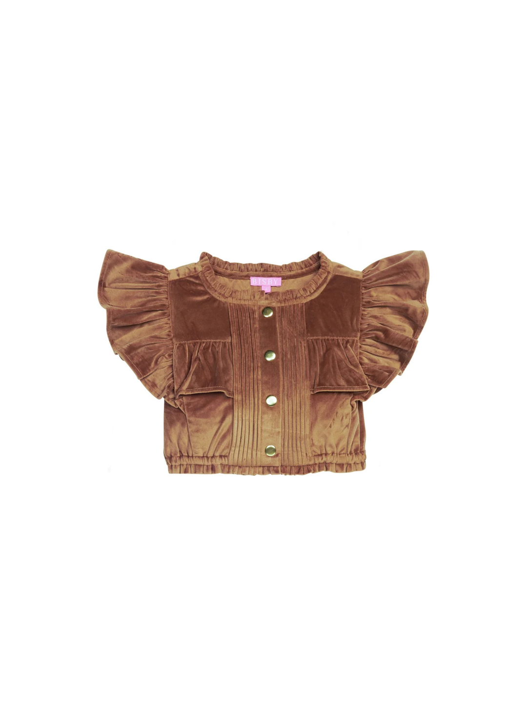 Annie Top in Brown Faux Suede