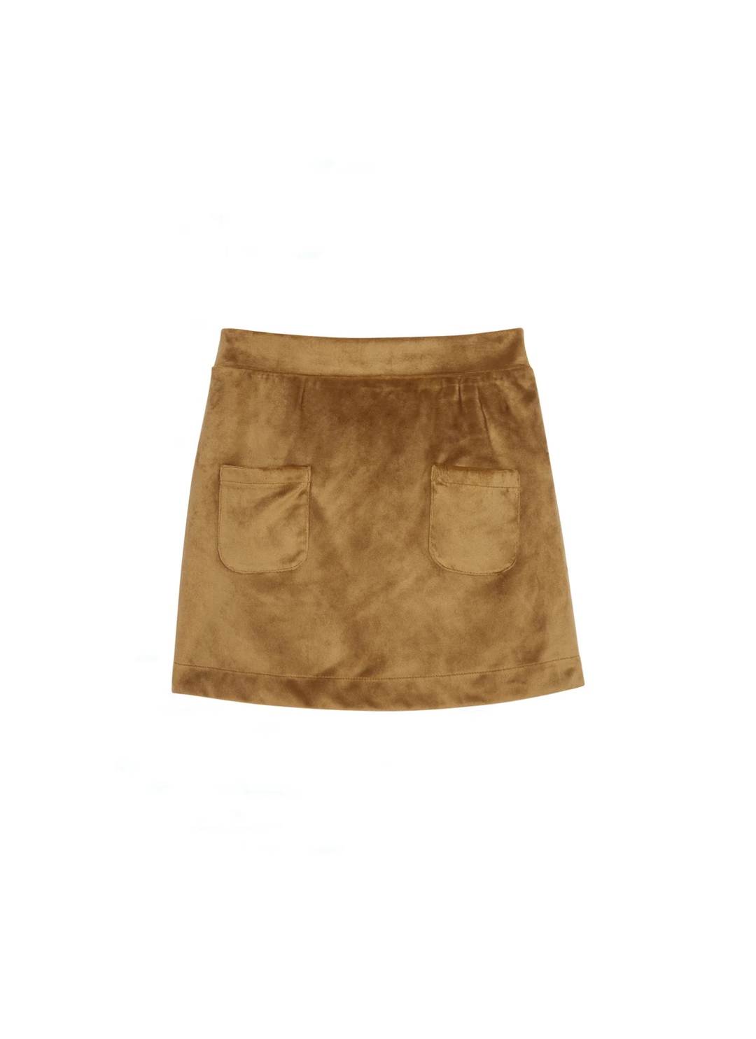 Mini Skort in Brown Faux Suede