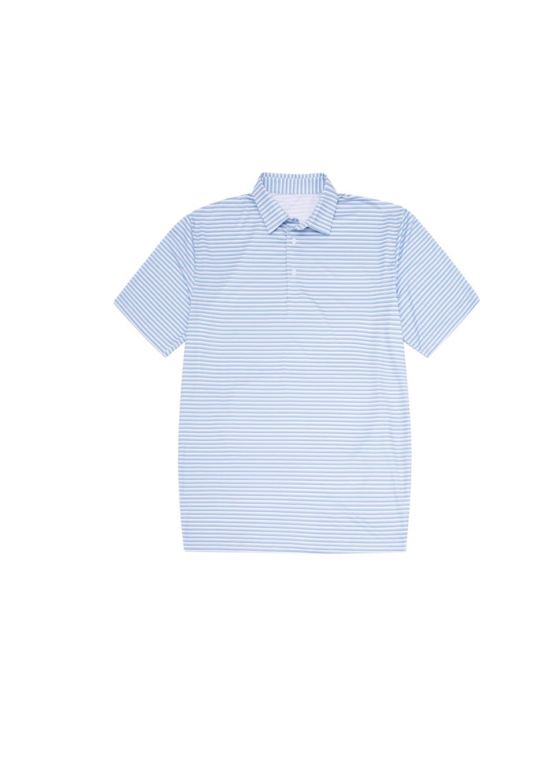 Youth Light Blue &amp; Grey Stripe Polo