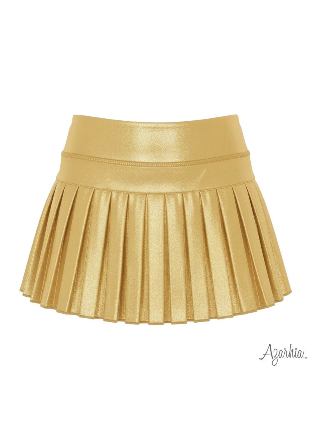 Gold Shimmer Mini Pleated Skort