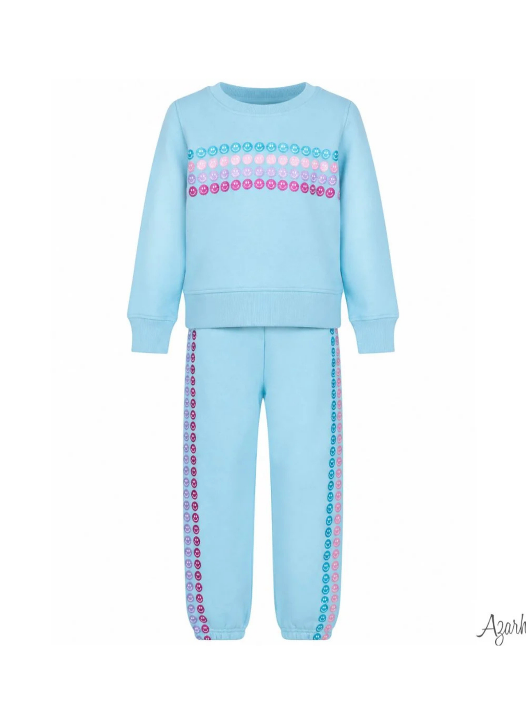 Glitter Smiley Sweat Suit Set