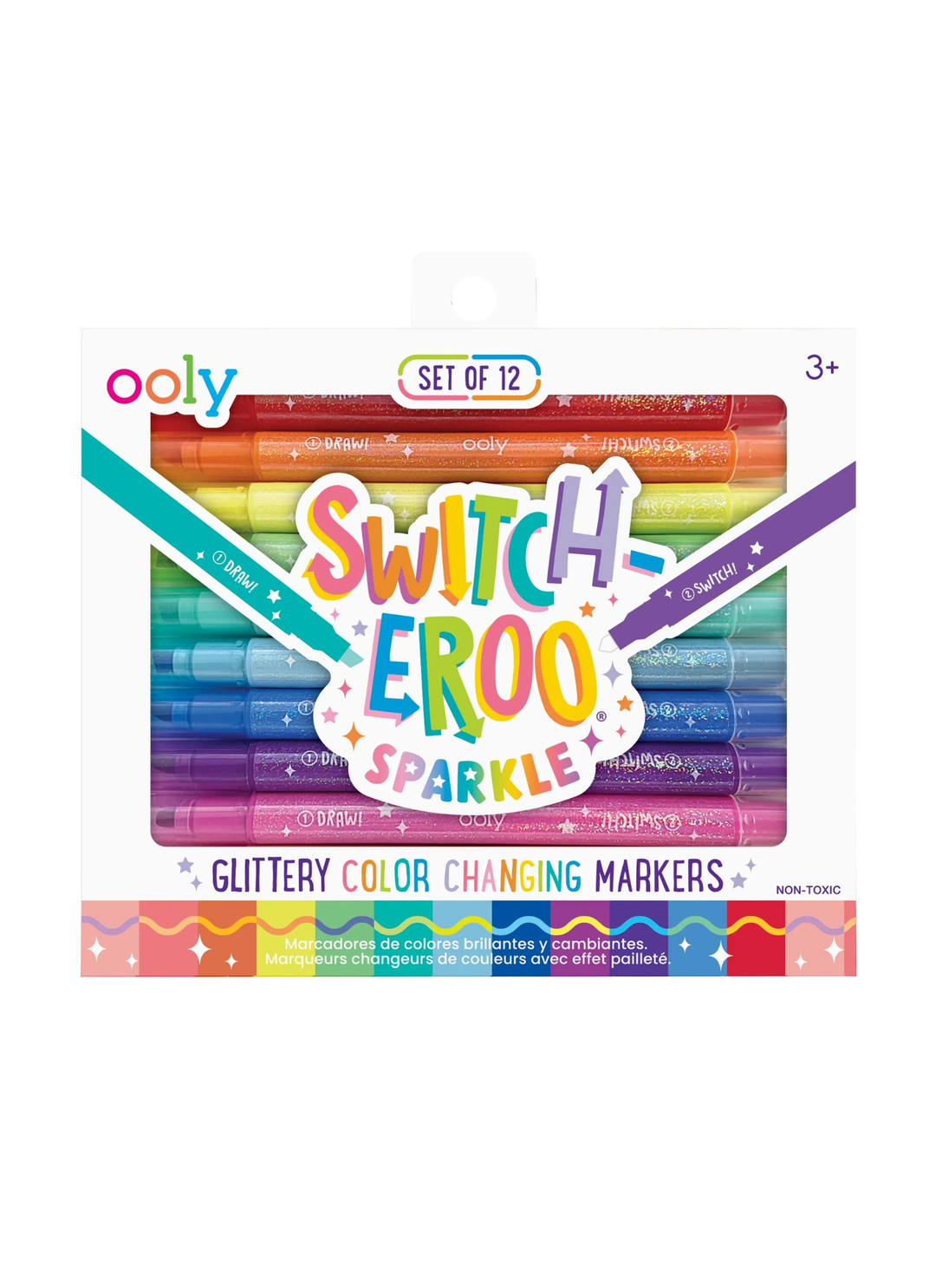 Switch-Eroo Sparkle Glittery Color Changing Markers - Set of 12