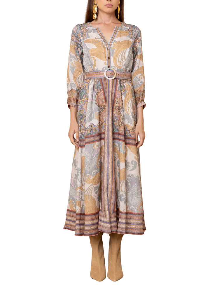 Hestia Washed Linen Midi Dress