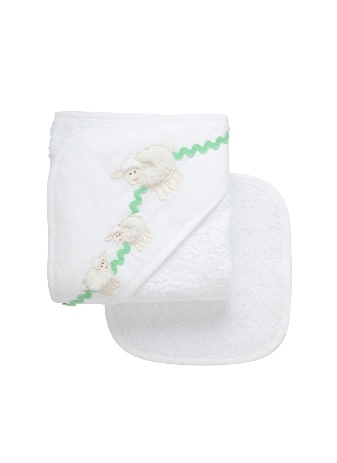 Lamb Baby Hooded Towel &amp; Washcloth Set