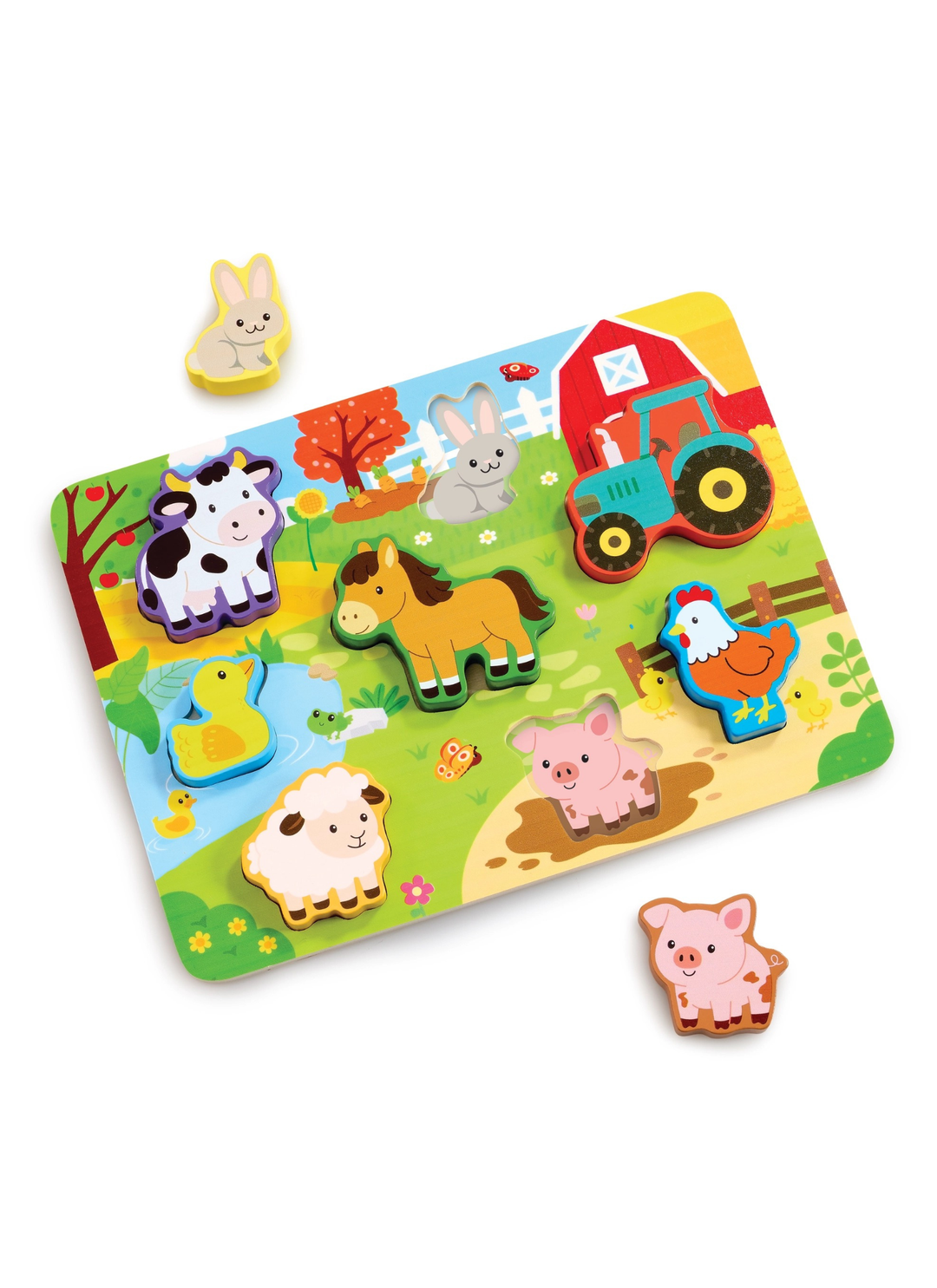 Wooden Farm Puzzle &amp; Play Pieces