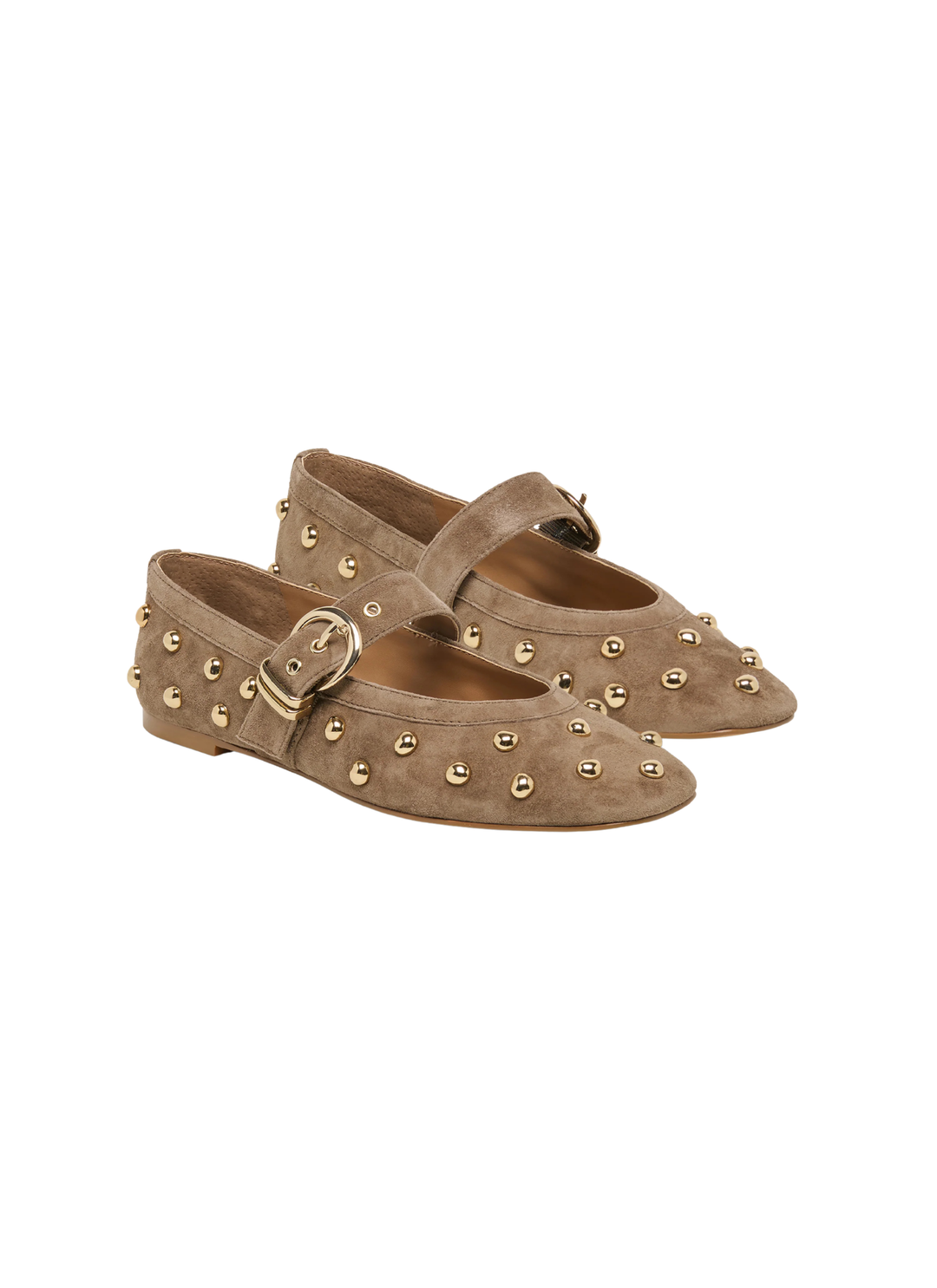 Mikel Stud Olive Suede Ballet Flat