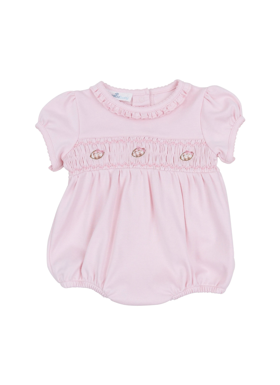 Tiny Tailgater Smocked Bubble - Pink