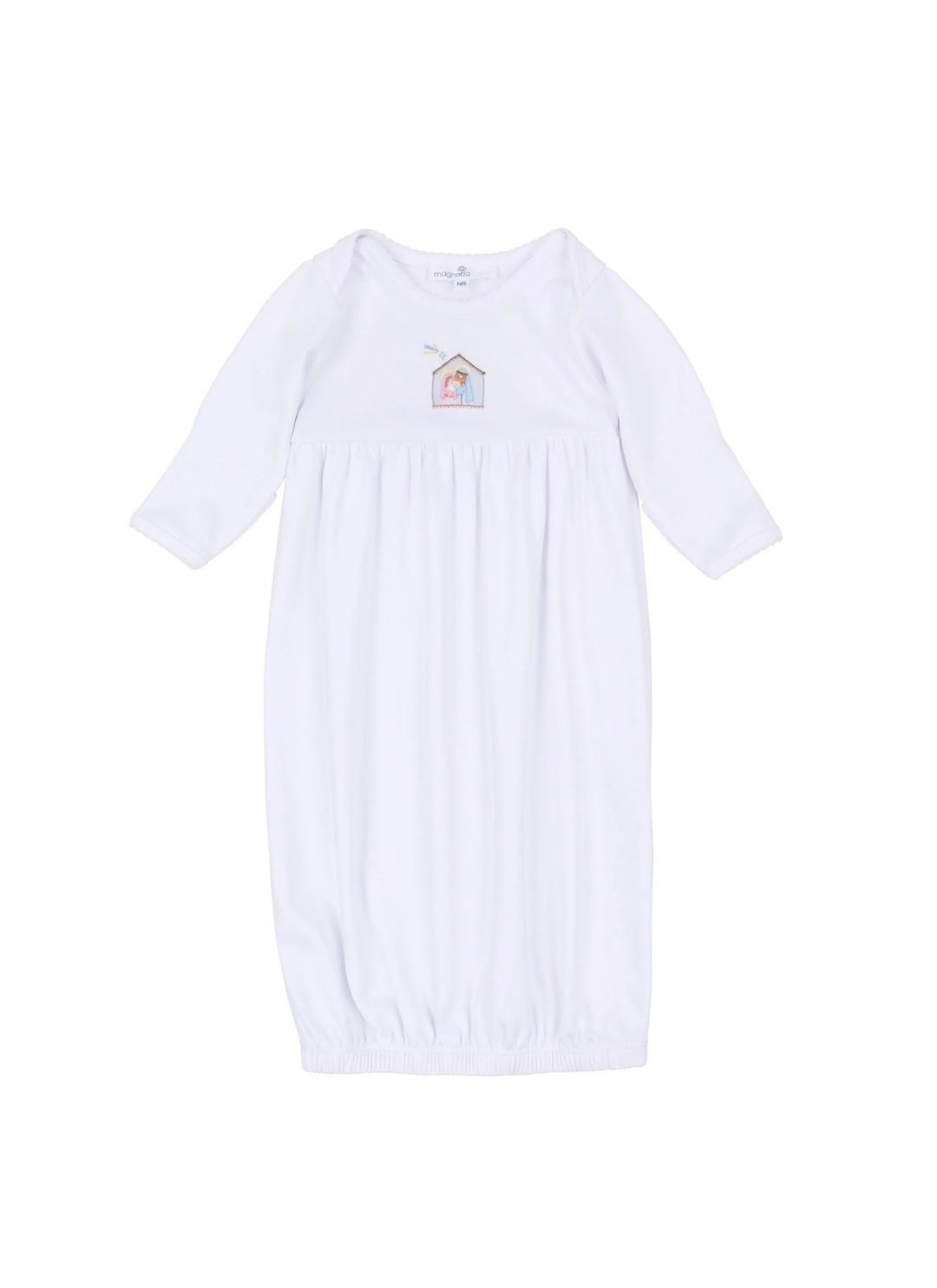 Little Manger Hand-Embroidered Gathered Gown