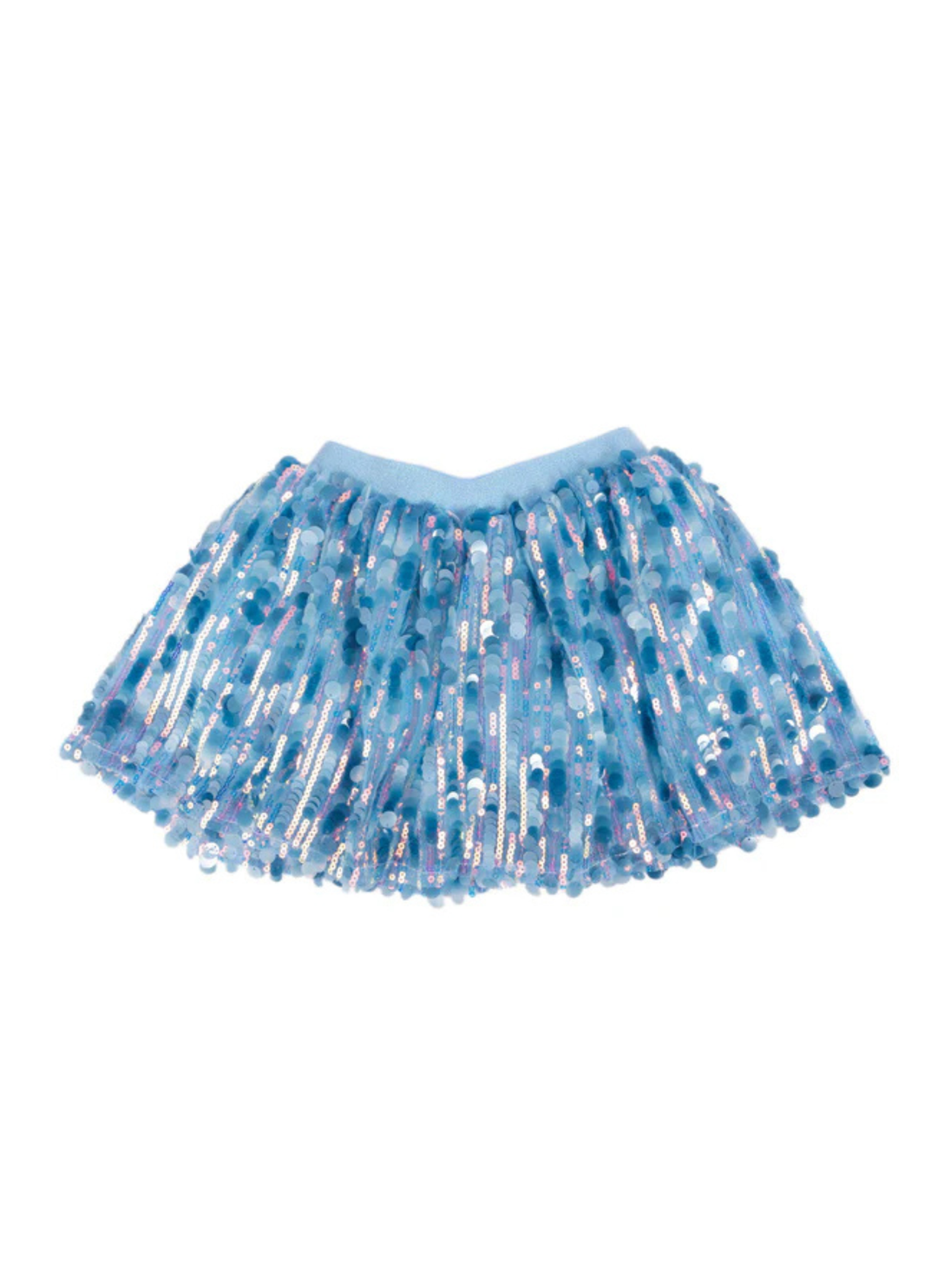 blue sequin skirt