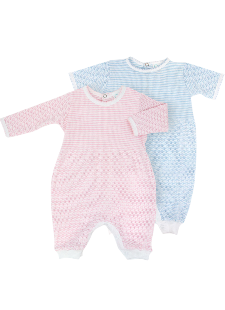 long sleeved romper solid stripe
