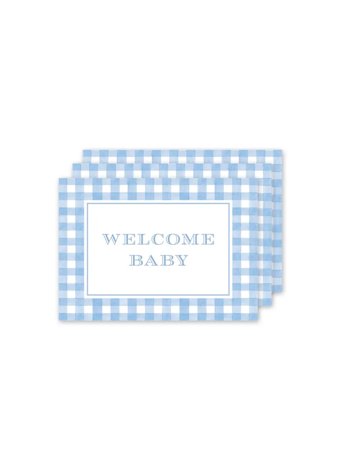 Cavalier Garden Gingham Blue Milestone Cards