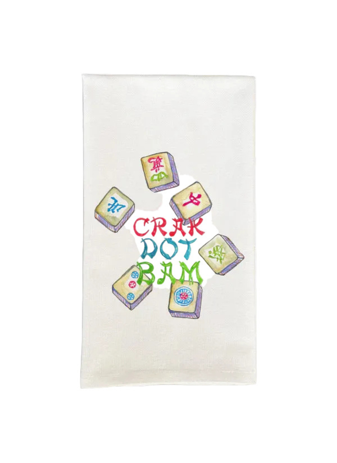 Colorful Mahjong Tiles Tea Towel