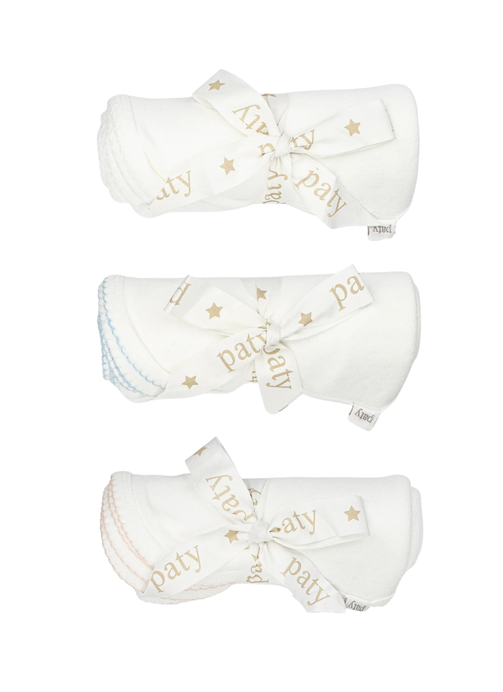 Wrap baby in soft simplicity with this pointelle knit blanket, thoughtfully crafted from breathable 100% organic cotton for everyday comfort. The delicate pointelle texture offers a classic, lightweight feel while remaining cozy and versatile for nursery use, stroller rides, tummy time, or quiet cuddles. Designed with a clean, timeless finish, this essential blanket makes a beautiful gift and a practical staple for baby’s earliest days.&amp;nbsp;