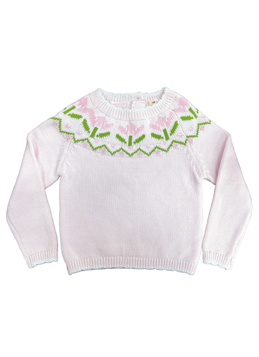 Tulip Intarsia Hand Knit Sweater