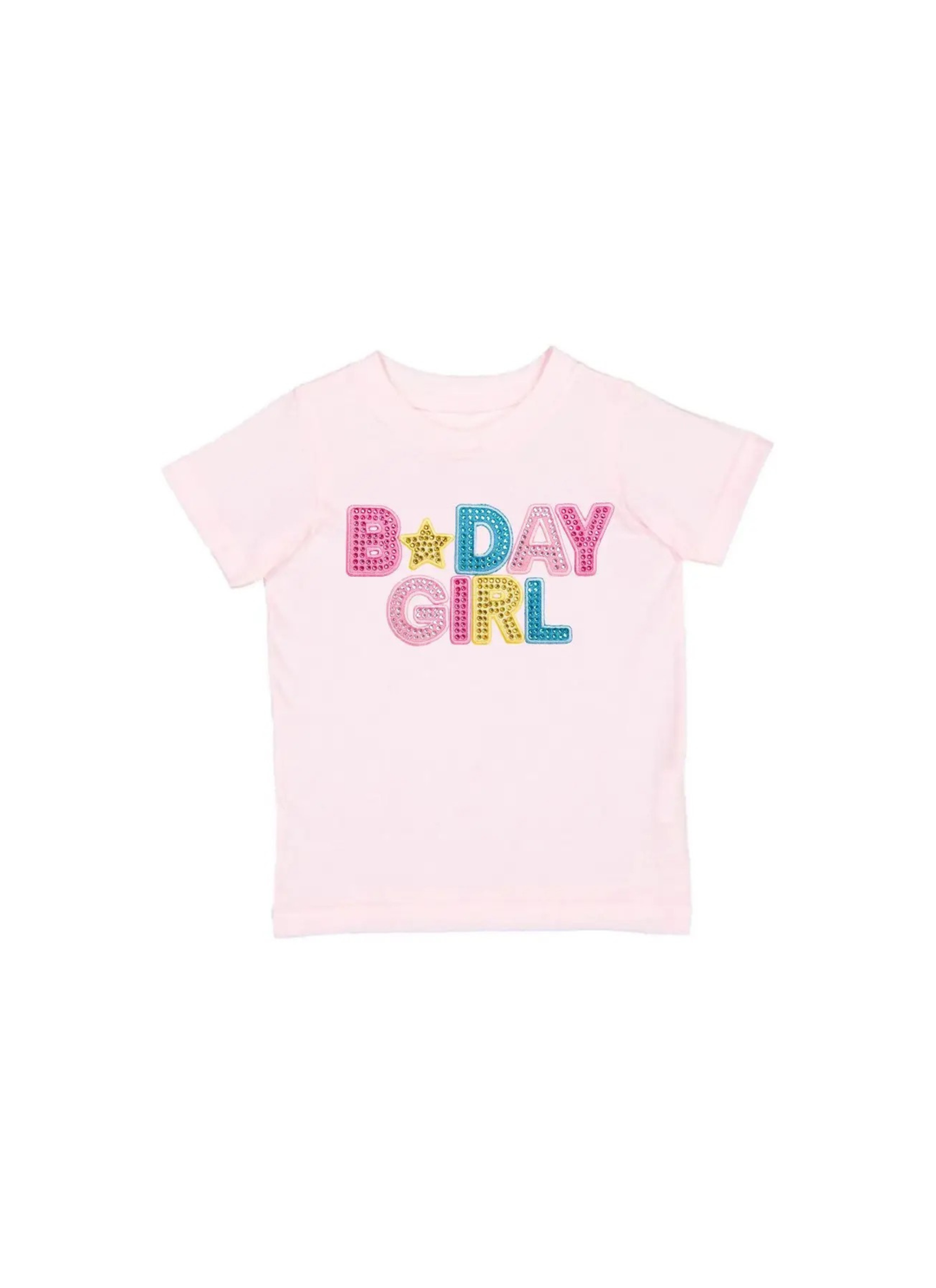 Birthday Girl Rhinestone Patch Short Sleeve