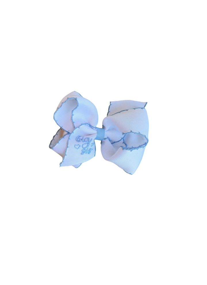 Big Sis Grosgrain Hair Bow with Moonstitch Edge by Wee Ones