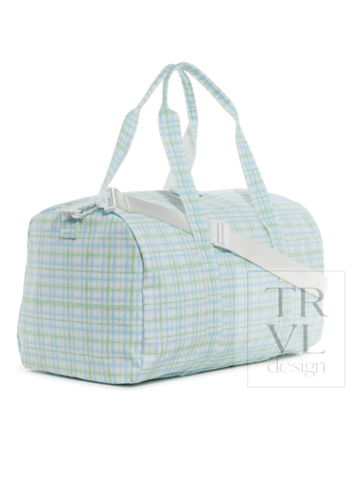 Checkered duffel bag with &