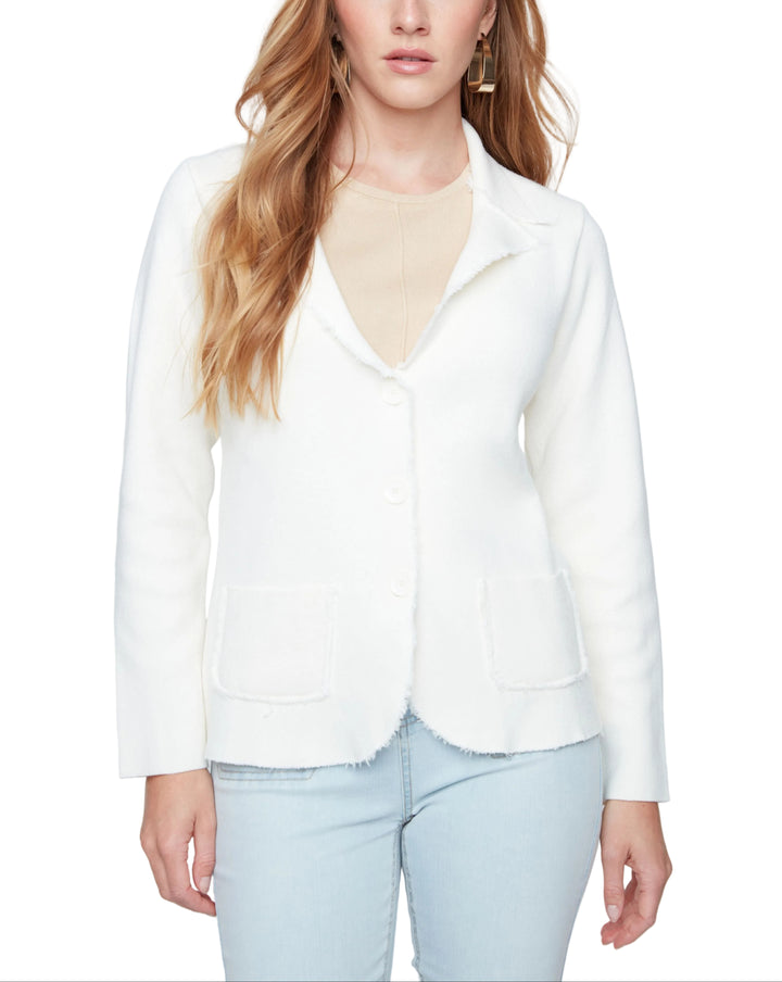 Wrap yourself in cozy comfort with this charming creme knit jacket. Crafted from soft, breathable knit fabric, it's the perfect layering piece for transitional weather. The classic button-front design adds timeless appeal, while the relaxed fit keeps things effortlessly chic. Whether you're heading to brunch or running errands, this wardrobe staple pairs beautifully with everything from jeans to dresses. Stay snug, stay stylish, stay you.