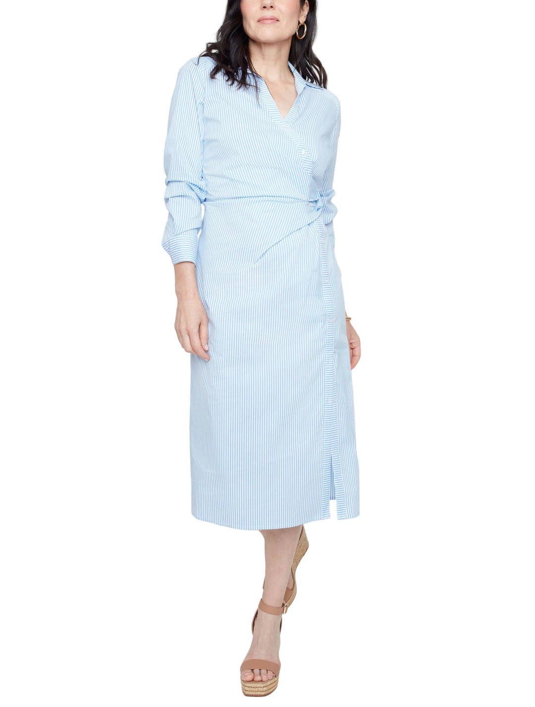 Effortless elegance meets fun with the Irina Midi Striped Dress. Vertical stripes create a flattering silhouette while the cinched waist belt defines your curves and adds instant polish. Perfect for everything from casual brunches to evening outings, this versatile piece transitions seamlessly from day to night. The midi length offers sophisticated coverage without sacrificing style. Slip it on and feel confident, comfortable, and undeniably chic.